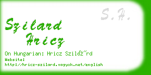 szilard hricz business card